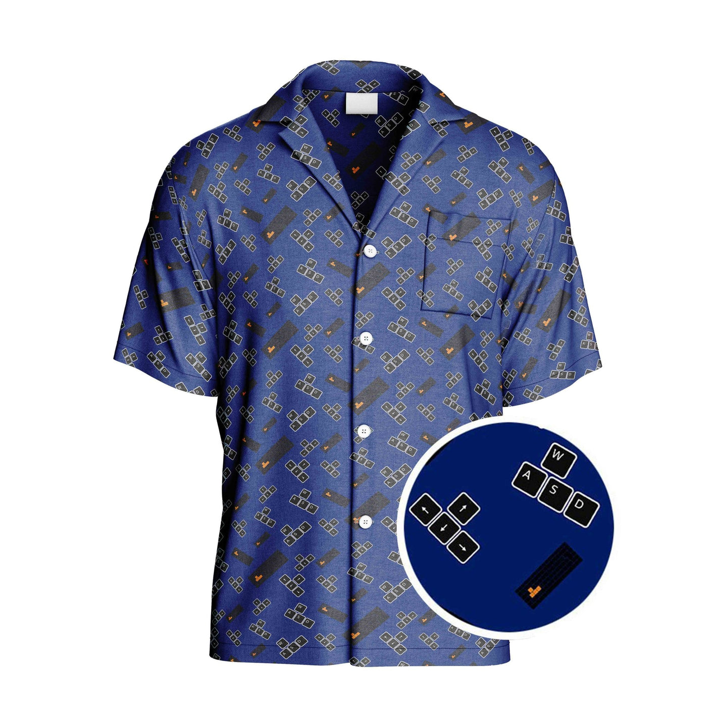 WASD Hawaiian Shirt | Button Up Down Shirt - Random Galaxy