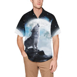 Wolf Howling at Moon Hawaiian Shirt | AOP 3D Tee Shirts - Random Galaxy Official